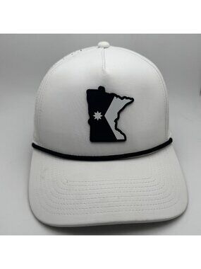 Branded Bills Minnesota MN Flag State Performance Golf Hat Cap White Black